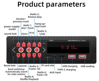 Radio Coche BQCC MP3 USB Bluetooth