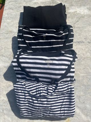 Lote de 4 Camisetas manga larga a rallas
