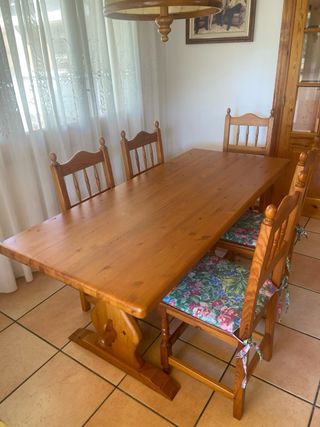 Mesa comedor Rústica + 8 sillas