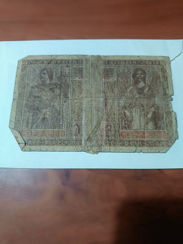 Billete antiguo mundo