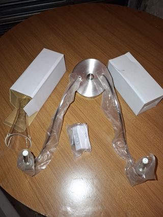 Applique cromato con paralume in vetro