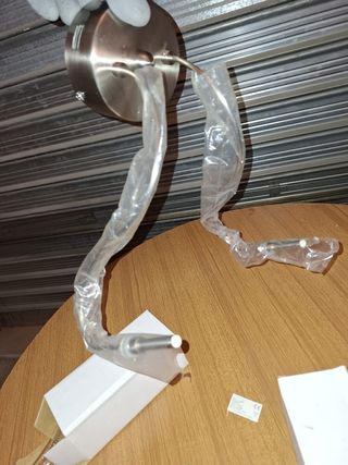 Applique cromato con paralume in vetro