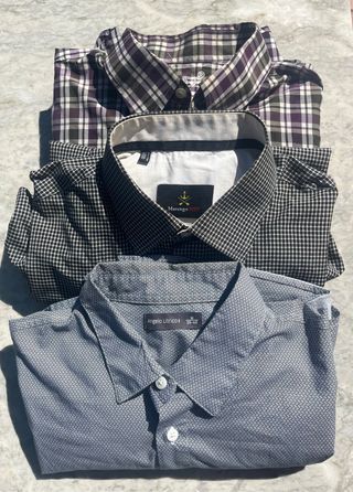 Lote de tres Camisas de hombre a cuadros