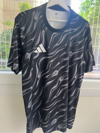 Camiseta Adidas Talla L Estampado Gris/Negro