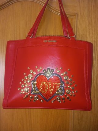 Bolso Love Moschino Rojo y Dorado