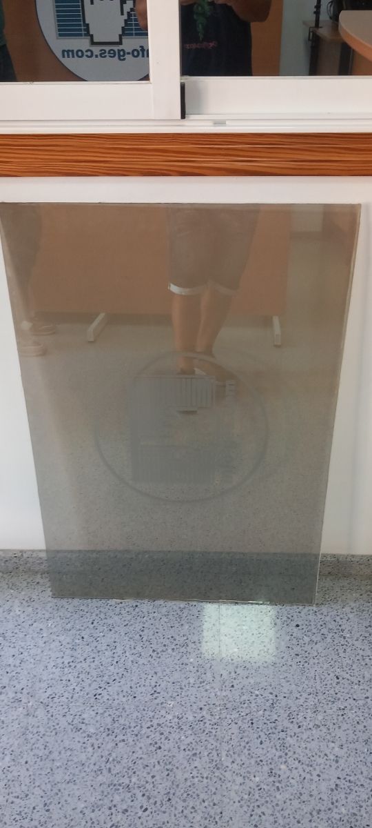 Cristal opaco con perfiles inox