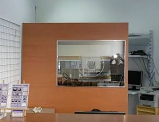 Cristal opaco con perfiles inox