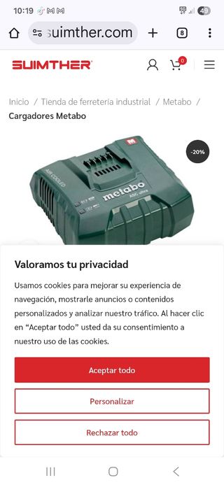 Cargador Metabo ASC Ultra 14,4-36V