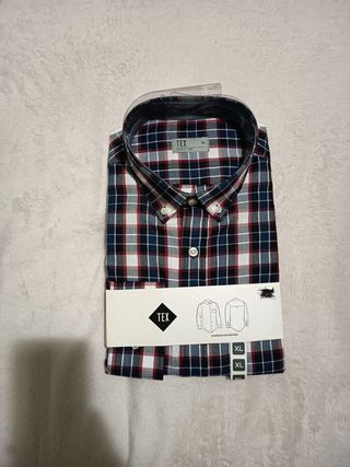 Camisa TEX Hombre XL Cuadros Azul/Rojo