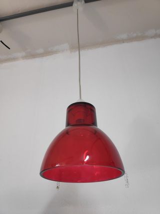 Lampara de techo cristal rojo