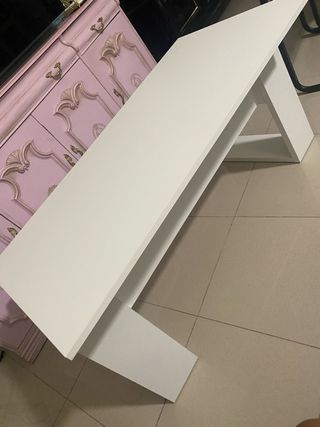 Mesa centro elevable blanca