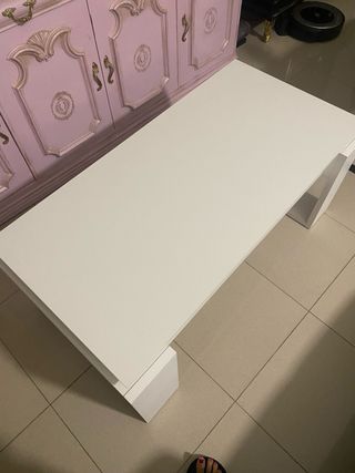 Mesa centro elevable blanca