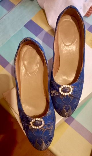 Traje de Fallera Completo Azul y Dorado