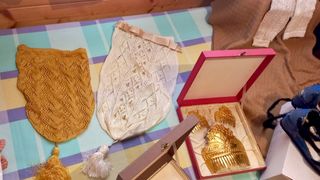 Traje de Fallera Completo Azul y Dorado