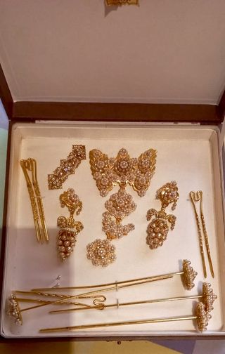 Traje de Fallera Completo Azul y Dorado