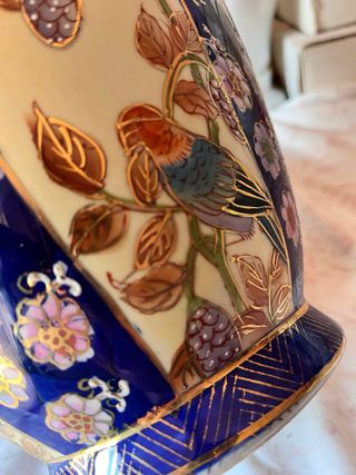 Jarrón alto porcelana china vintage