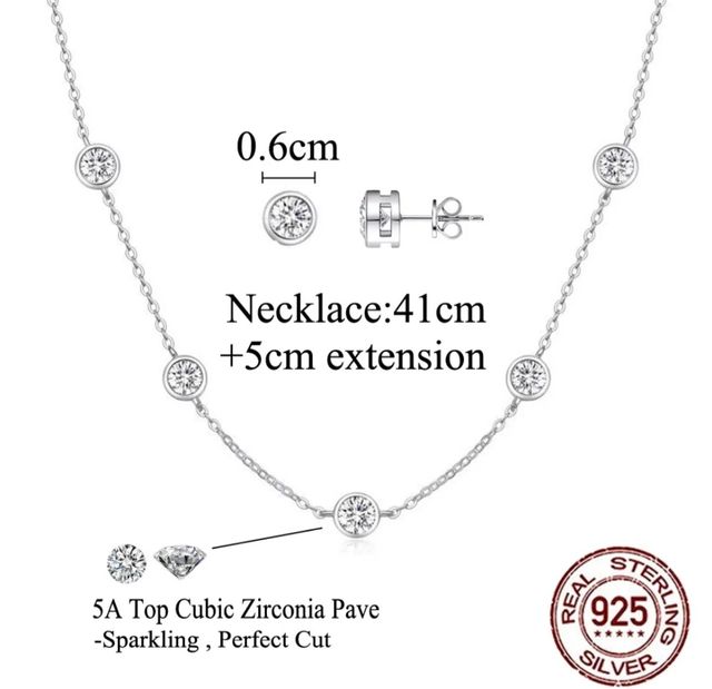 Conjunto PLATA Y CIRCONITAS. REGALO NAVIDAD.