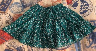 Conjunto Shein Top Encaje y Falda Estampada