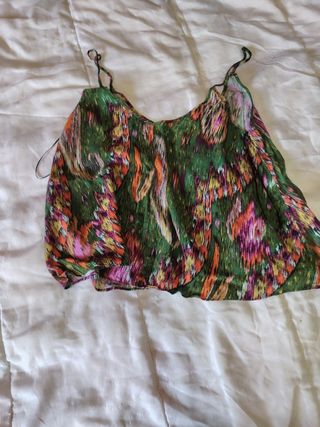 Camiseta tirantes Zara multicolor Talla S
