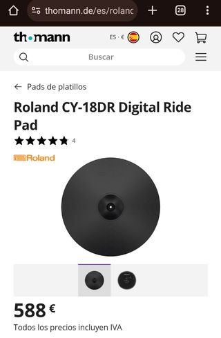 Platillo Roland CY-18 DR ofertas black friday