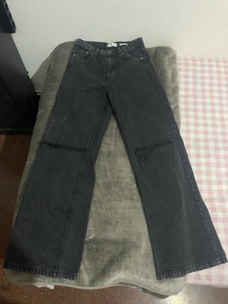 Pantalón tiro alto bota ancha negro