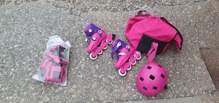 Patines con mochila rosa Oxelo Talla 32