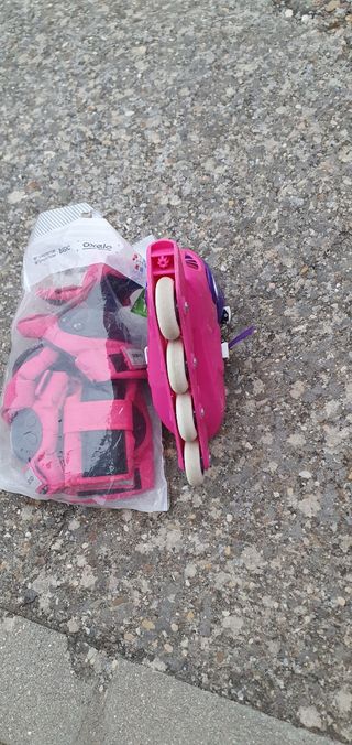 Patines con mochila rosa Oxelo Talla 32