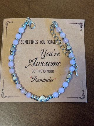 Braccialetto con cuore e perline