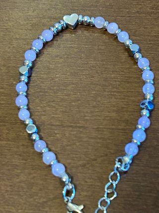 Braccialetto con cuore e perline