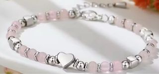 Braccialetto con cuore e perline