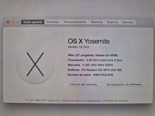 Ordenador Apple iMac Plata
No negociable 