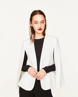 Blazer capa Zara blanco talla única