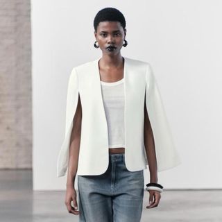 Blazer capa Zara blanco talla única
