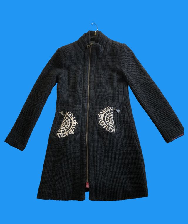 Desigual cappotto donna misto lana nero L'Adoratio