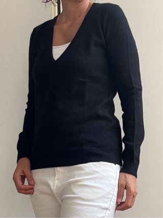 Jersey Lana Massimo Dutti Pico Negro Talla M