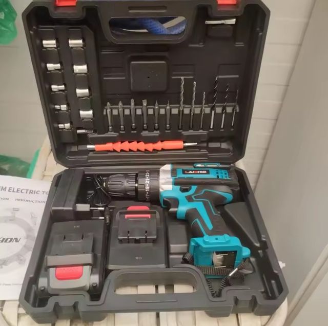 Taladro Inalámbrico 2 Baterías + 21 Piezas
