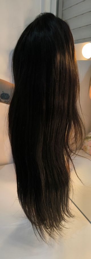 Peluca 100 % Pelo Natural Liso Negro 250g.