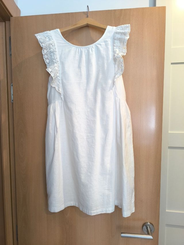 Vestido blanco niña con encaje
