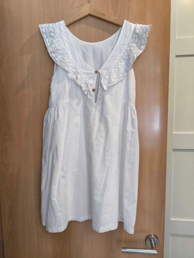 Vestido blanco niña con encaje