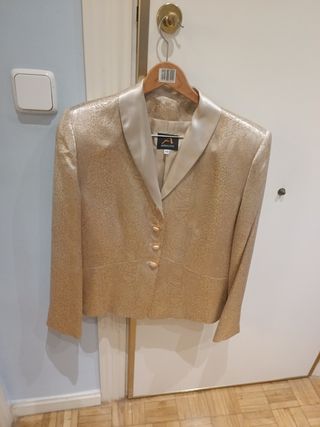 Traje de chaqueta ARROPE beige/dorado talla 46