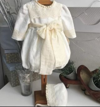 Conjunto Bautizo Bebé Blanco Encaje