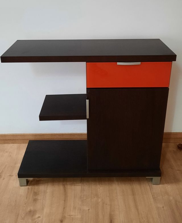 Mueble de entrada 80 cm marrón y naranja