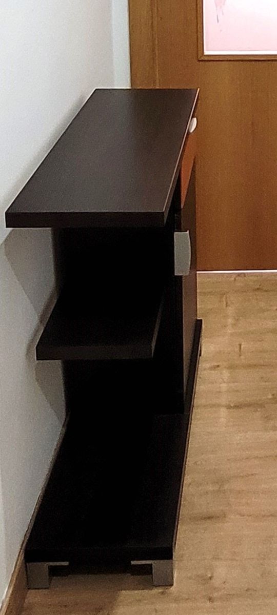 Mueble de entrada 80 cm marrón y naranja