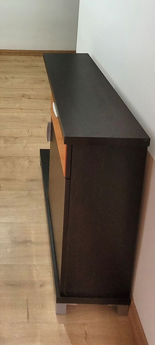 Mueble de entrada 80 cm marrón y naranja