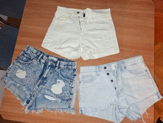 3 Pantalones Cortos Vaqueros Talla 36