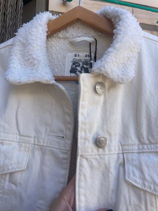 Cazadora vaquera blanca borreguito NUEVA tallaS 