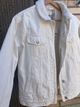 Cazadora vaquera blanca borreguito NUEVA tallaS 