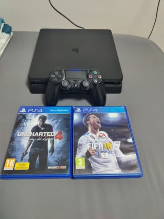 ¡¡¡¡PS4 Slim 1TB Negra + Mando + 2 Juegos!!!!