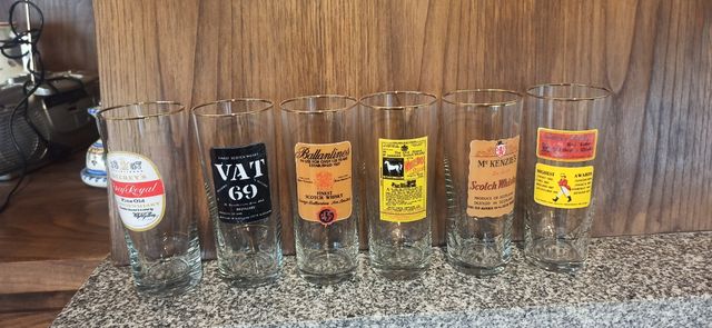 Set 6 Vasos Tubo Whisky Marcas Varias