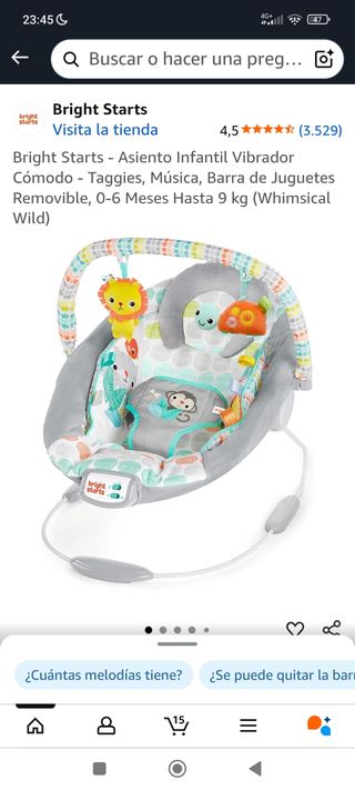 Hamaca Bright Starts Vibrador Bebé 0-6 Meses